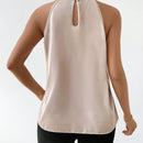 Prive Camisa de mujer con cuello alto y dobladillo asimetrico en la parte superior, blusa para salir