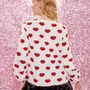 Marilyn Monroe X  1 Pieza Blusa Con Mangas De Linterna Sin Cuello Con Impresion Completa De Flores