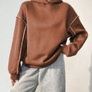 Moosta sudadera con capucha de manga larga y diseno simple para el ocio diario de las mujeres