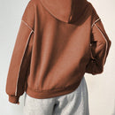 Moosta sudadera con capucha de manga larga y diseno simple para el ocio diario de las mujeres