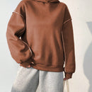 Moosta sudadera con capucha de manga larga y diseno simple para el ocio diario de las mujeres