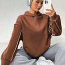 Moosta sudadera con capucha de manga larga y diseno simple para el ocio diario de las mujeres