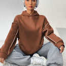 Moosta sudadera con capucha de manga larga y diseno simple para el ocio diario de las mujeres
