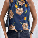 Essnce Blusa De Cuello Halter Para Mujer Con Estampado Floral