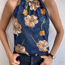 Essnce Blusa De Cuello Halter Para Mujer Con Estampado Floral