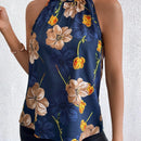 Essnce Blusa De Cuello Halter Para Mujer Con Estampado Floral