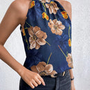 Essnce Blusa De Cuello Halter Para Mujer Con Estampado Floral