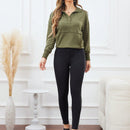LUNE Pantalones ajustados con cintura alta para mujer con bloque de color y ribete de contraste