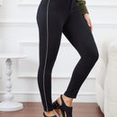 LUNE Pantalones ajustados con cintura alta para mujer con bloque de color y ribete de contraste