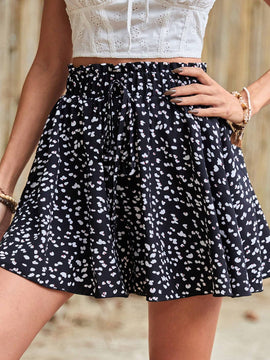 Frenchy Pantalones Cortos Estampados Con Cintura Alta Para Vacaciones De Verano