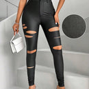 SXY Pantalones Pitillo Desgastados