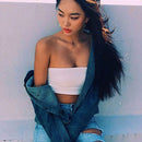 DAZY Top Corto Tipo Bandeau Para Mujer