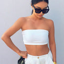 DAZY Top Corto Tipo Bandeau Para Mujer