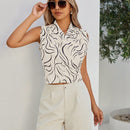 BIZwear Camisa Sin Mangas Estampada Al Azar Con Envoltura