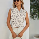 BIZwear Camisa Sin Mangas Estampada Al Azar Con Envoltura