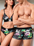 CoupledUp Conjunto De Ropa Interior Femenina Con Estampado De Letras