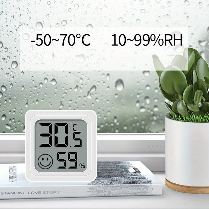 Higrómetro y Termómetro Digital Compacto de Precisión Climática - Alimentado por Batería, Medidor de Temperatura y Humedad para Interior/Exterior para Hogar, Oficina, Coche, Higrómetro, Termómetro, Temperatura, Humedad