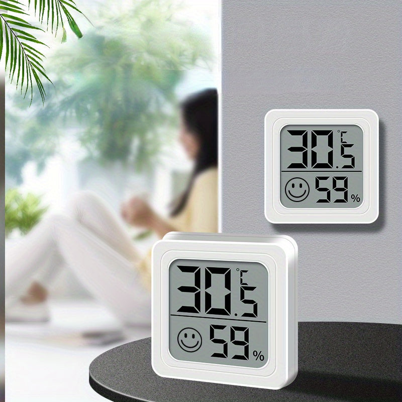 Higrómetro y Termómetro Digital Compacto de Precisión Climática - Alimentado por Batería, Medidor de Temperatura y Humedad para Interior/Exterior para Hogar, Oficina, Coche, Higrómetro, Termómetro, Temperatura, Humedad