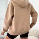 Sudadera con capucha y cordon para mujer de color solido
