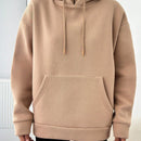 Sudadera con capucha y cordon para mujer de color solido