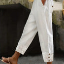 Lune pantalones largos simples de uso diario de unicolor para mujeres