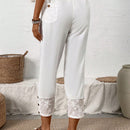 Lune pantalones largos simples de uso diario de unicolor para mujeres