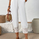 Lune pantalones largos simples de uso diario de unicolor para mujeres