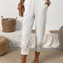 Lune pantalones largos simples de uso diario de unicolor para mujeres