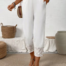 Lune pantalones largos simples de uso diario de unicolor para mujeres