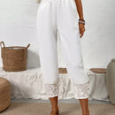 Lune pantalones largos simples de uso diario de unicolor para mujeres