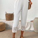 Lune pantalones largos simples de uso diario de unicolor para mujeres