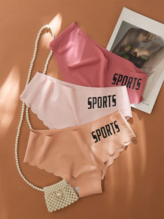 Conjunto de 3 bragas de mujer sin costura de seda de hielo transpirable multicolor