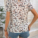 Blusa Con Mangas Abullonadas Y Estampado Integral