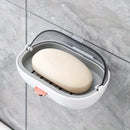 1 Pieza, Caja De Jabón Con Tapa Abatible, Caja Individual Montada En La Pared, Caja Sin Perforaciones, Accesorios De Baño, Almacenamiento Y Organización De Baño