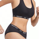 Conjunto De Sujetador De Tirantes Para Mujer Con Estampado De Letras Sin Alambre