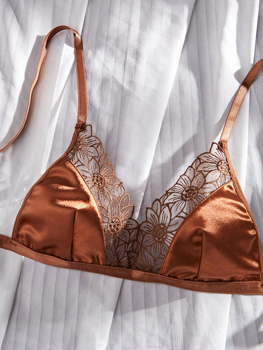 Conjunto De Sosten Y Bragas Para Mujeres Con Bordados Y Sin Cableado