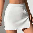 PETITE Falda Pantalon Con Abertura Lateral Y Cremallera De Mujer De Color Blanco