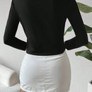 Camiseta De Mujer 2 En 1 Con Bloque De Color