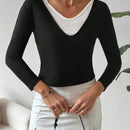 Camiseta De Mujer 2 En 1 Con Bloque De Color