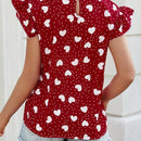 LUNE Blusa Con Corazones Para Mujer Y Detalles De Volantes