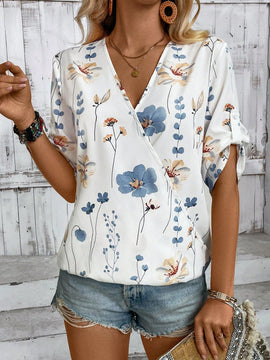 LUNE Blusa Envolvente Impresa Al Azar Para Mujer