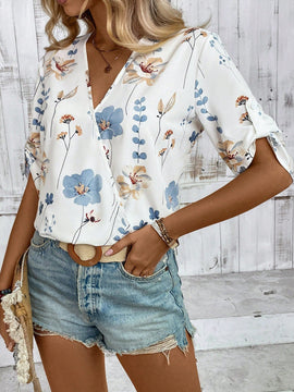 LUNE Blusa Envolvente Impresa Al Azar Para Mujer