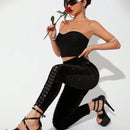ICON Pantalones Ajustados Con Cinturon Cruzado De Cintura Baja