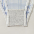 Panties Triangulares Con Encaje Y Parches De Tartan Para Mujer