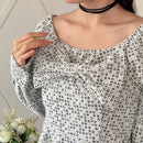FRIFUL Camisa De Manga Larga Con Decoracion De Lazo Y Estampado Completo Para Mujer
