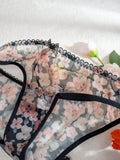 Bragas De Triangulo Con Estampado Floral Para Mujer (3 Piezas/paquete)