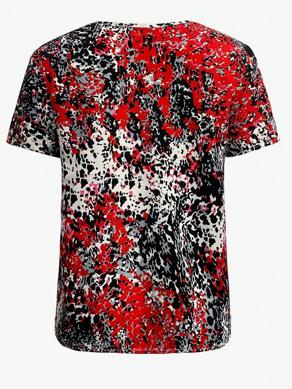 LUNE Camisa De Manga Corta Impresa Para Mujer