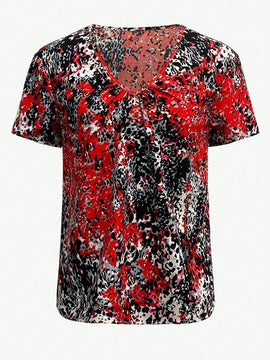 LUNE Camisa De Manga Corta Impresa Para Mujer