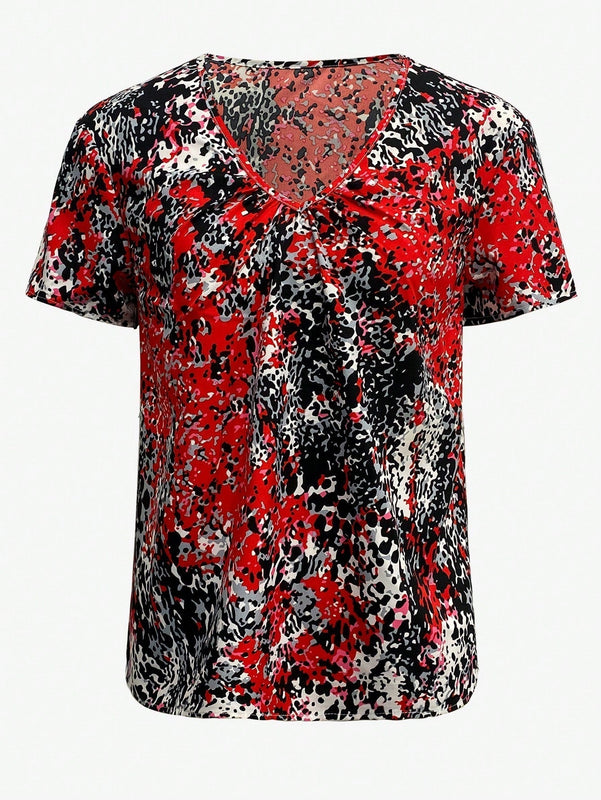 LUNE Camisa De Manga Corta Impresa Para Mujer
