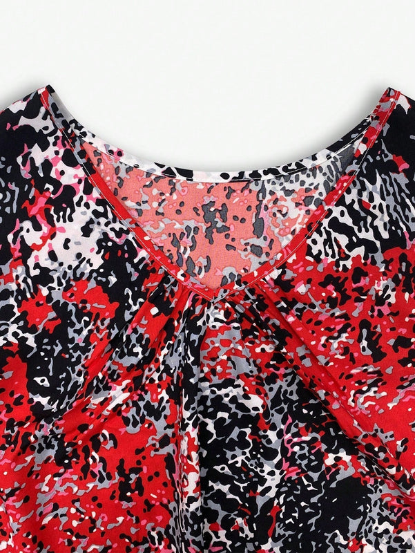 LUNE Camisa De Manga Corta Impresa Para Mujer